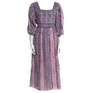 NWT Cynthia Cazort Collins Lotus Cotton Scandi Girl Midi Maxi Dress
